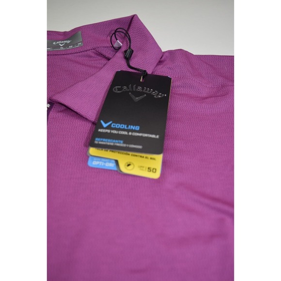 Callaway Womens XL Golf Polo Tank Solid Purple 1/4 Zip Stretch Opti-Dri Cooling - Picture 2 of 12